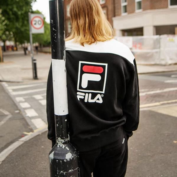 Fila Stacked Women's Sweatshirts - Black,NZ 471-40976